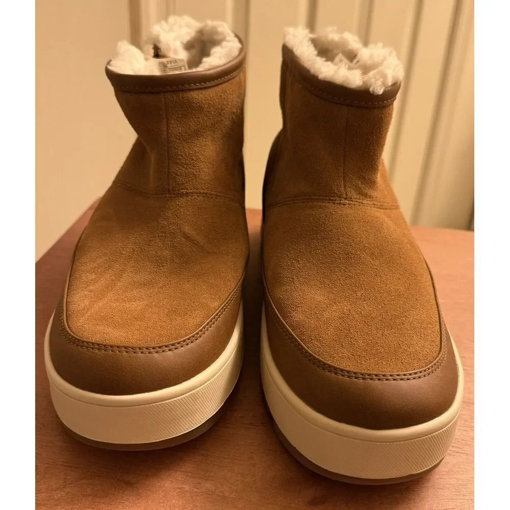 Koolaburra by Ugg Chestnut Brown Leather‎ & Suede Tynlee Zip Low Bootie Size 8
